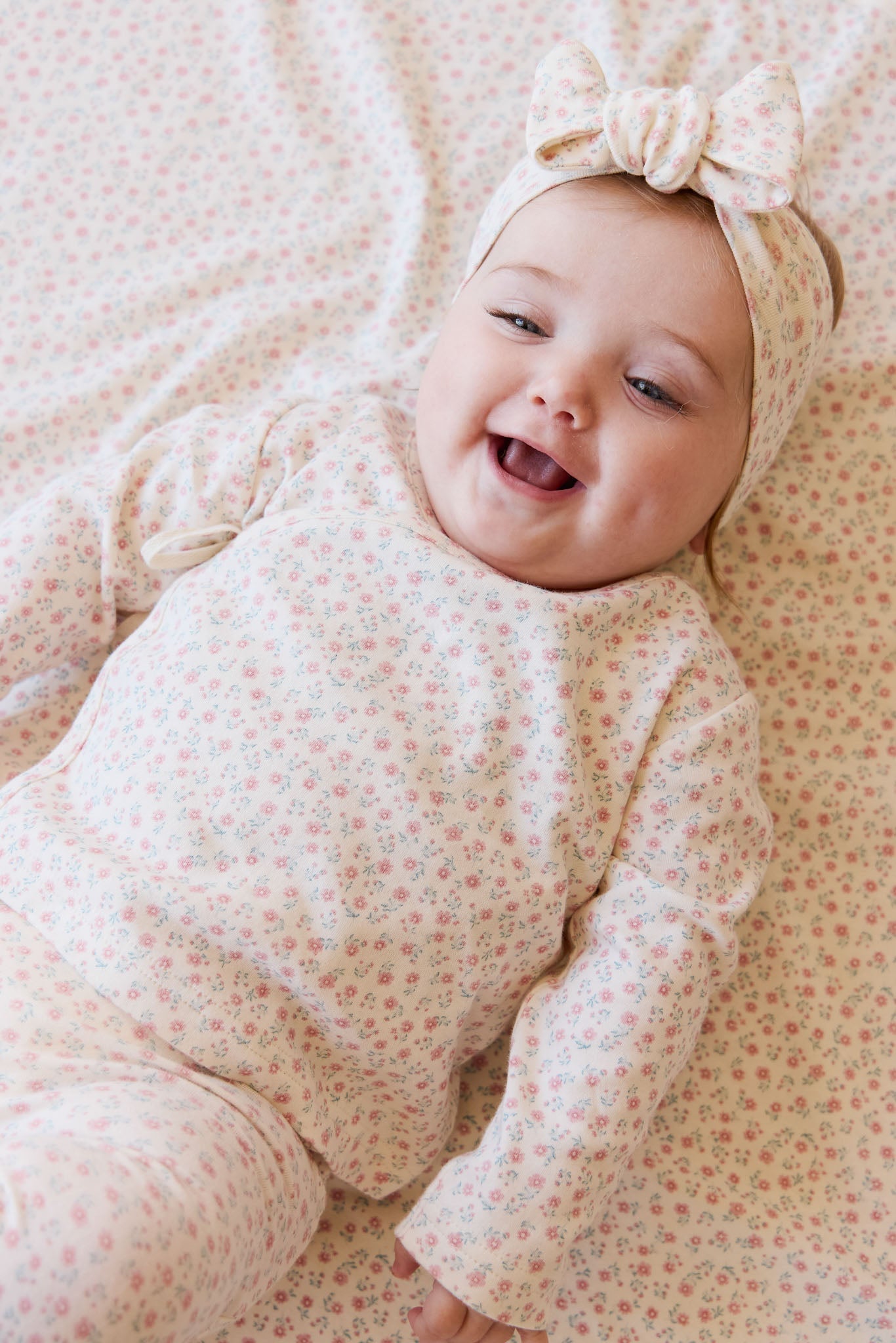 Organic Cotton Wrap Top - Posy Garden Pink