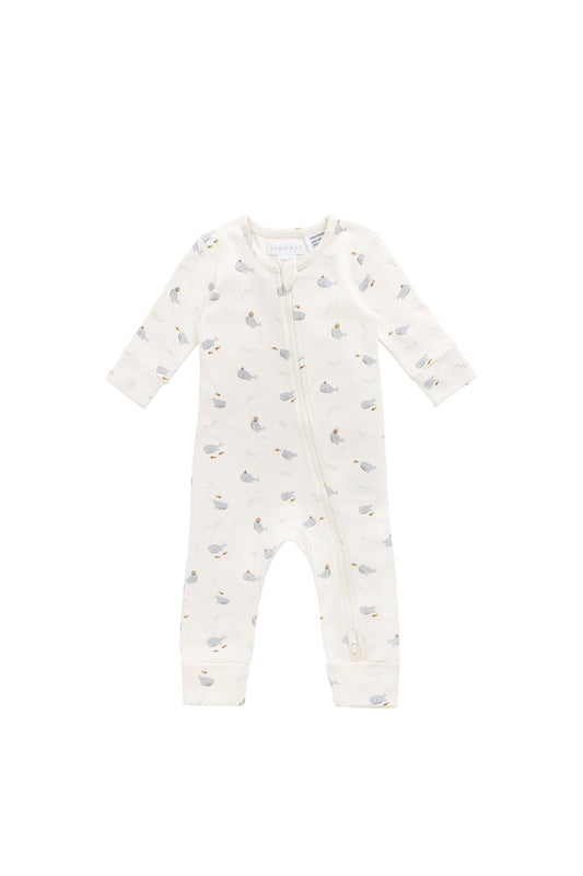 Organic Cotton Reese Zip Onepiece - Whales