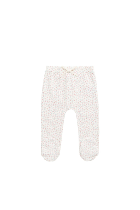 Organic Cotton Footed Pant - Posy Garden Pink