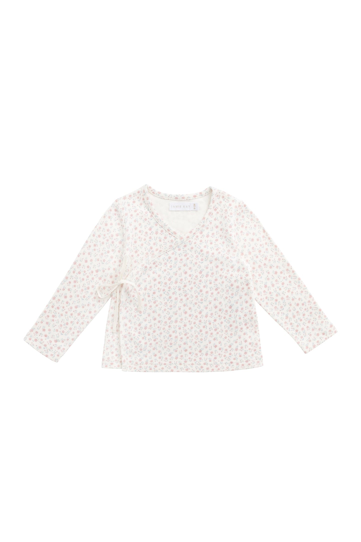 Organic Cotton Wrap Top - Posy Garden Pink