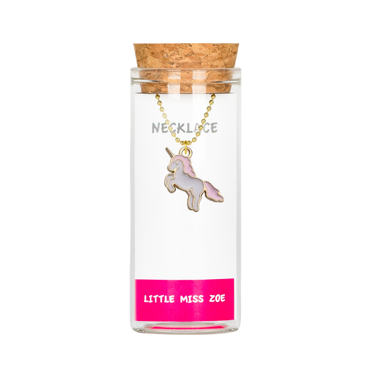 Charming Necklace in a Bottle - Unicorn Pink