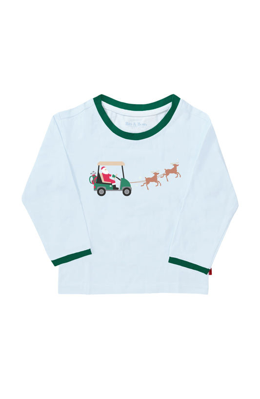 Golf Cart Santa Long Sleeve Tee