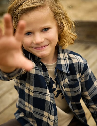 Minymo L/S Shirt Check Dark Sapphire