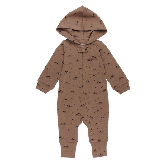 Organic Zipper Romper Mountain Latte