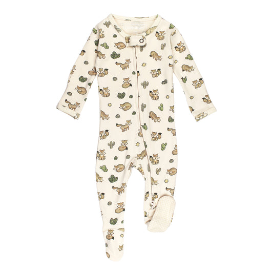Organic 2-Way Zipper Footie Little Fox