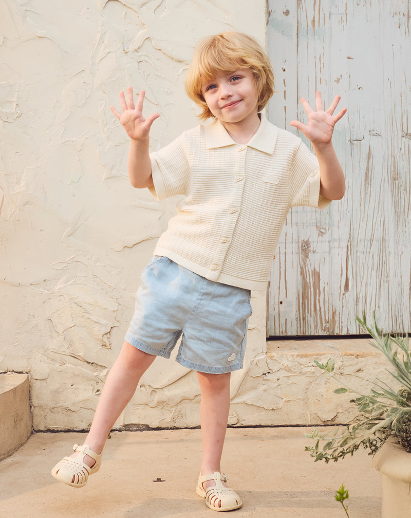 Chambray Denim Shorts
