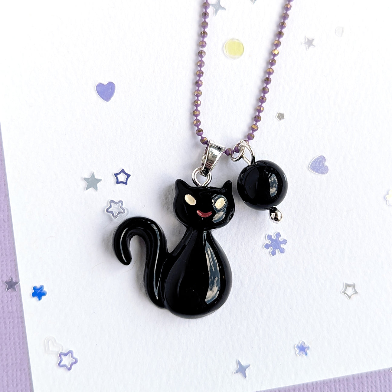 Spooky Black Cat Necklace