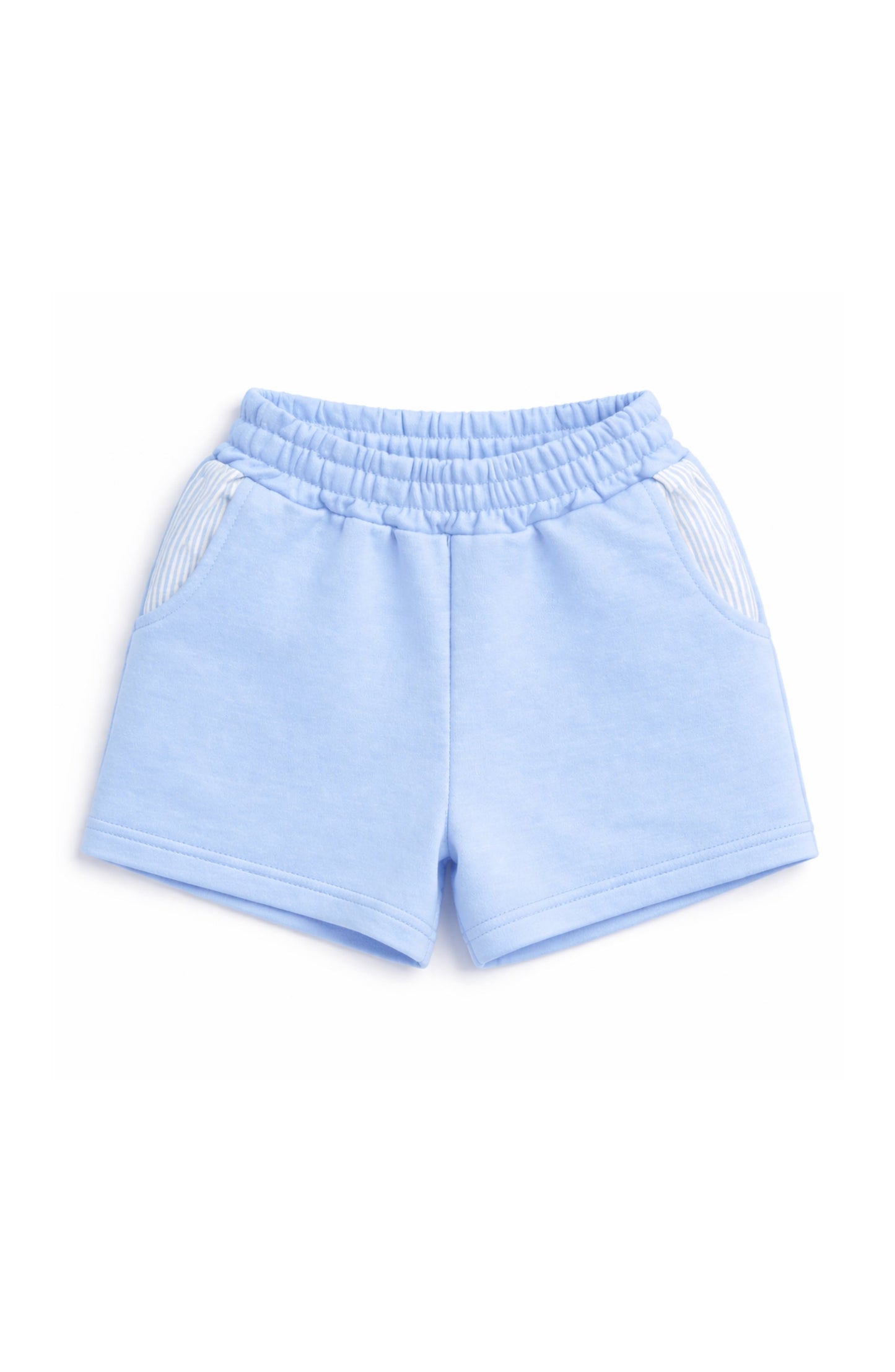 Blue Seersucker Pocket Shorts