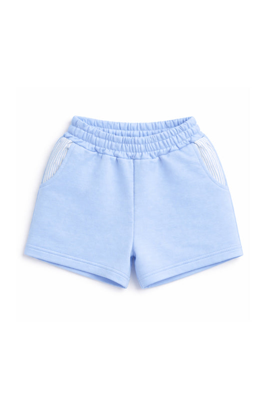 Blue Seersucker Pocket Shorts