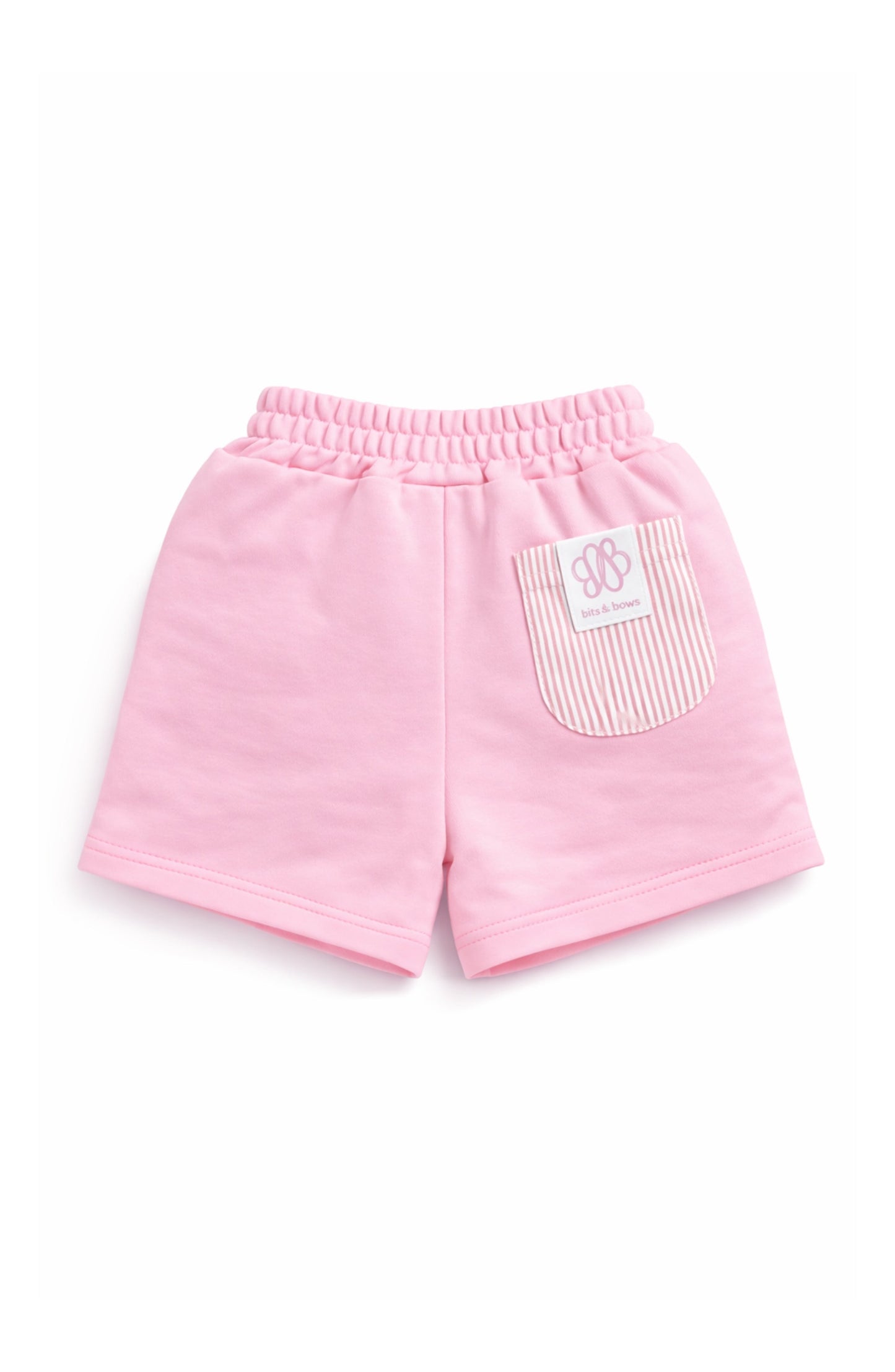 Pink Seersucker Pocket Shorts