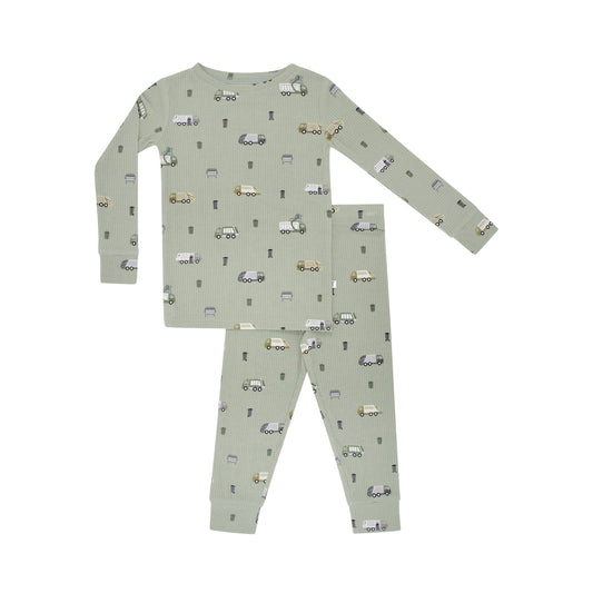 Trash Trucks Ribbed Two-Piece Set