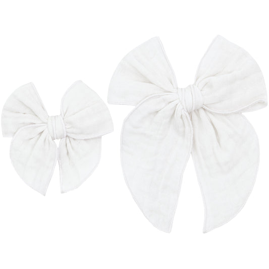 Cloud Muslin™ Heirloom Bow - White Clip
