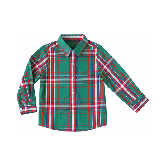 William Shirt - Christmas Plaid Green