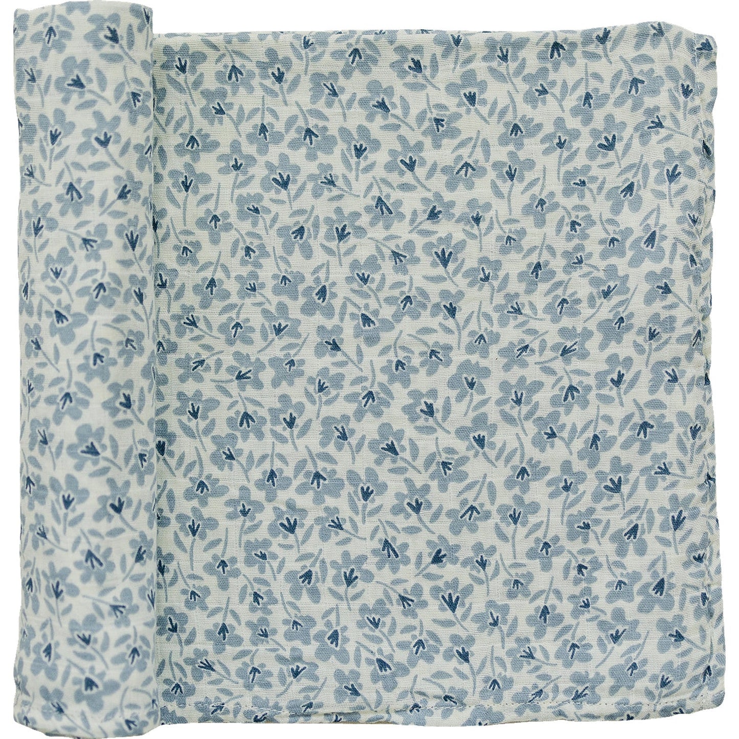 Blue Blossom Muslin Swaddle Blanket