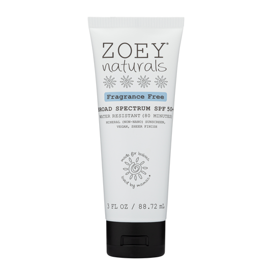 Zoey Naturals SPF 50+ Tube Fragrance Free 3 fl oz