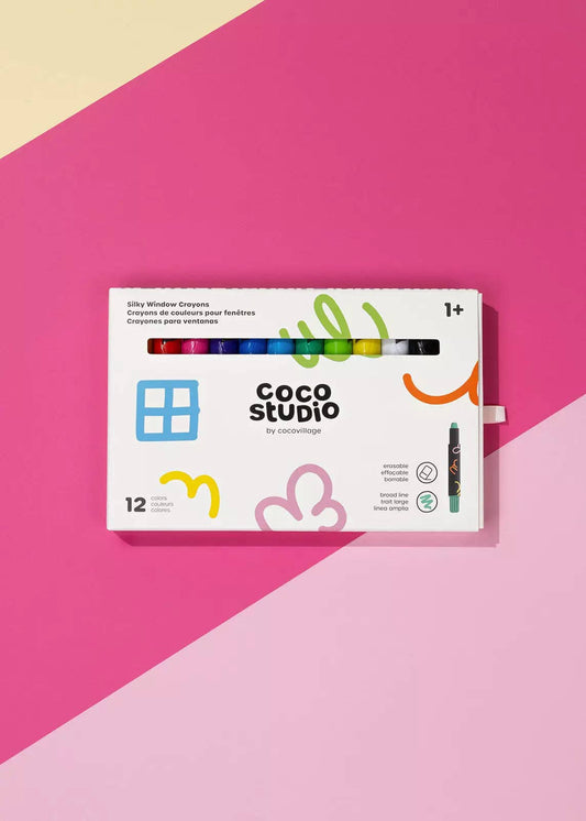 Erasable Silky Window Crayons - 12 colors