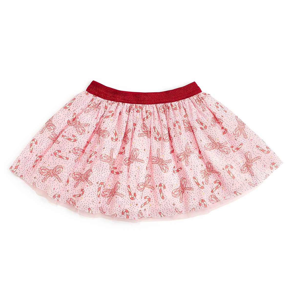 Candy Cane Bow Printed Christmas Tutu Skirt - Kids Clothing