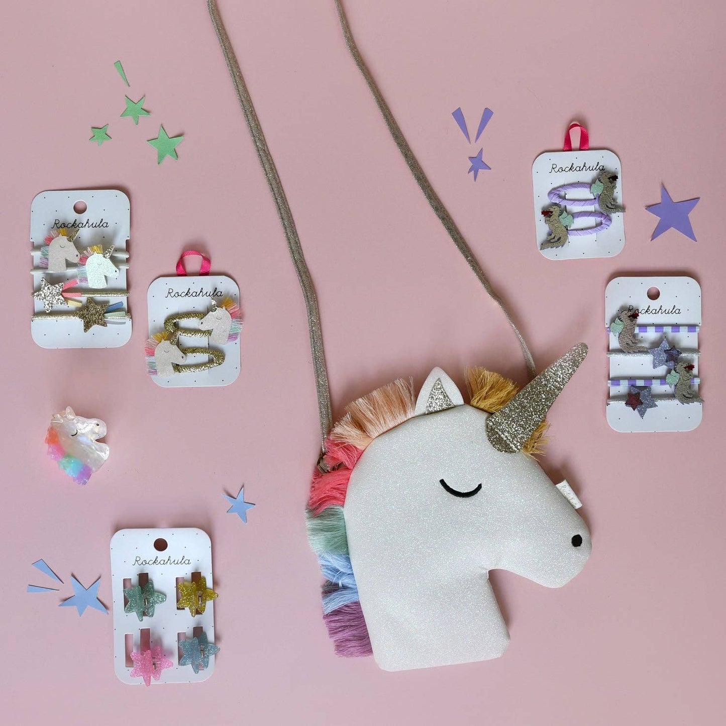Rainbow Unicorn Claw Clip
