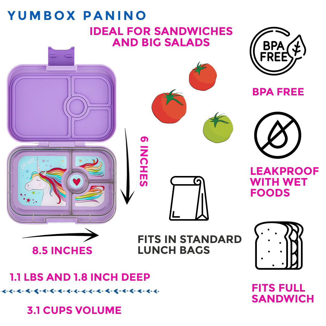 Yumbox Panino - Sandwich-Friendly Leakproof Bento Lunch Box