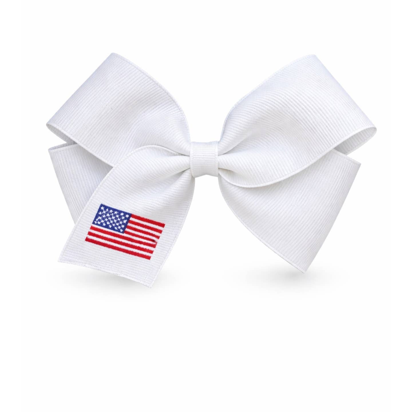 American Flag Hair Bow- White