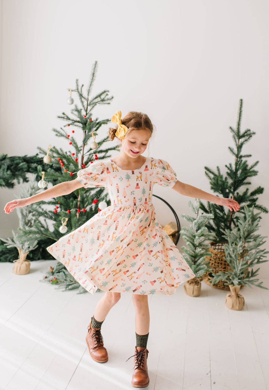 Puff Dress in Nutcracker | Girls Christmas Dress