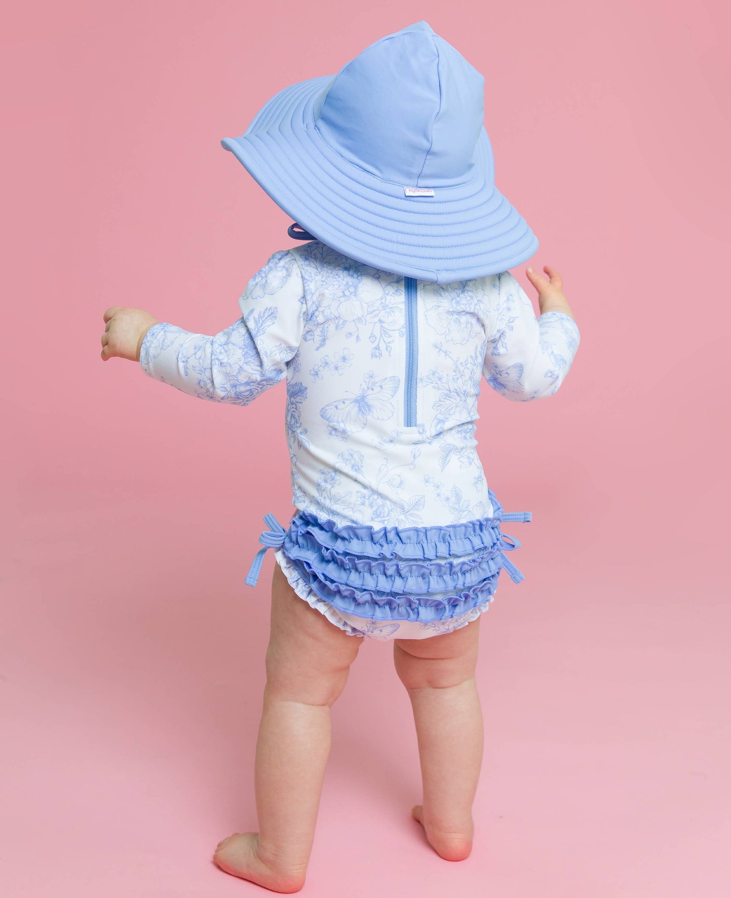 Periwinkle Butterfly Garden Long Sleeve One Piece