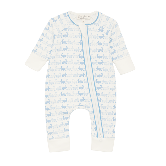 Bunny Hop Zip Playsuit Sky