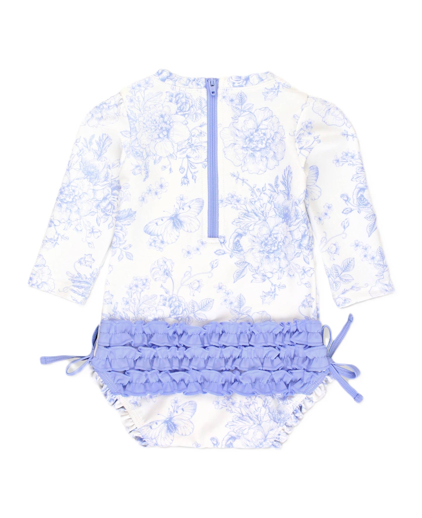 Periwinkle Butterfly Garden Long Sleeve One Piece