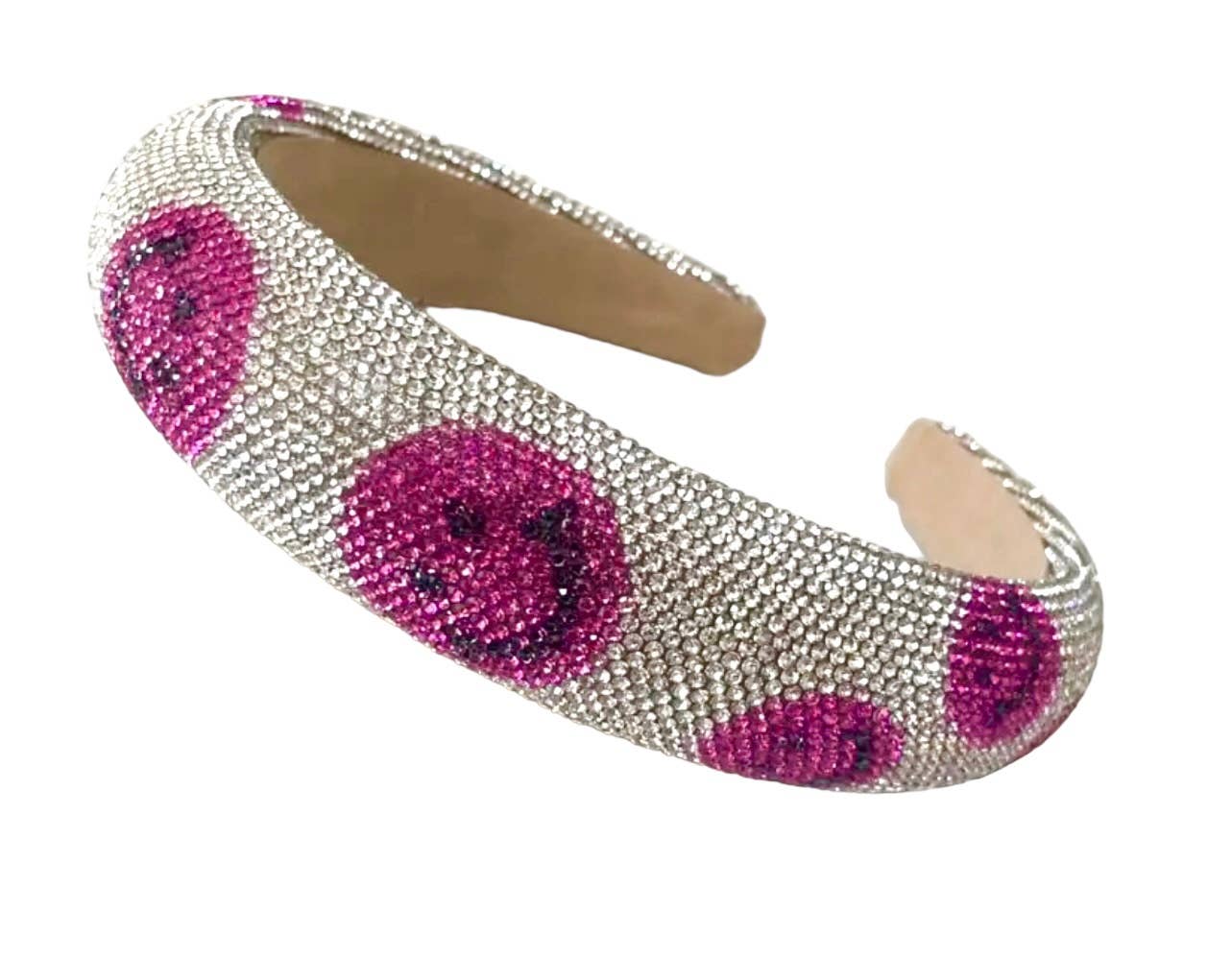 Smiley Face Crystal Studded Fashion Headband Hair Accessory