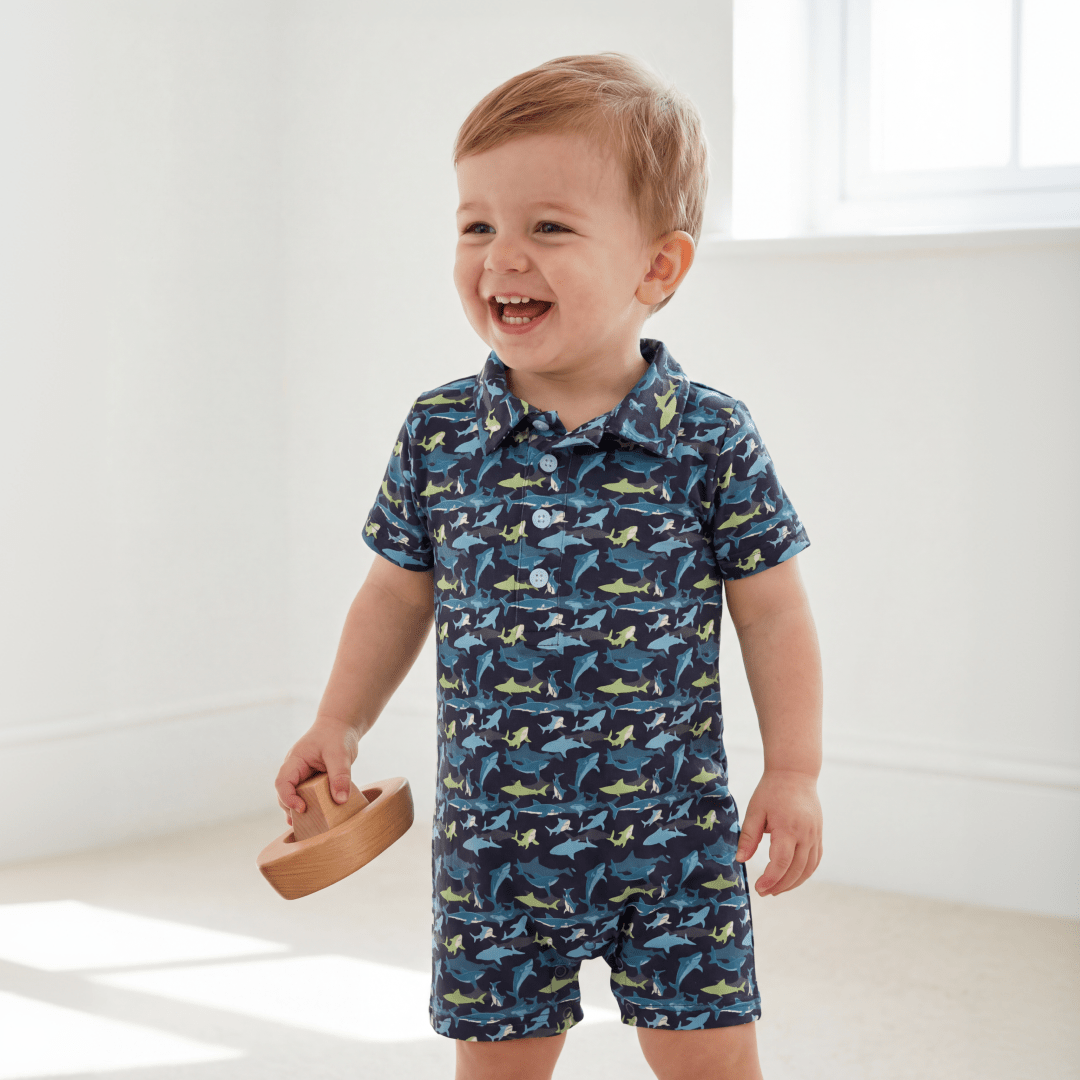 Polo Romper - Sharky