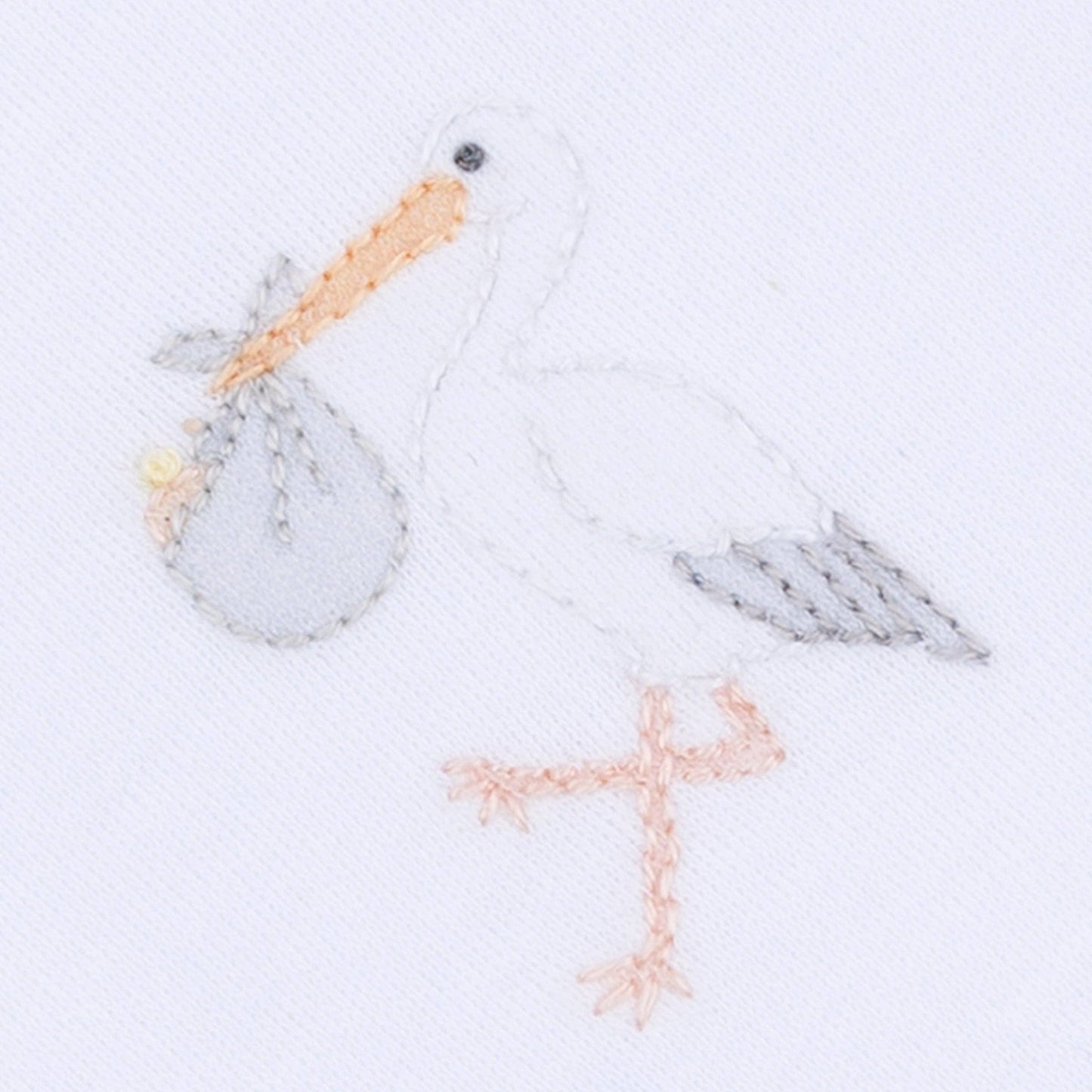 Vintage Stork Footie - White