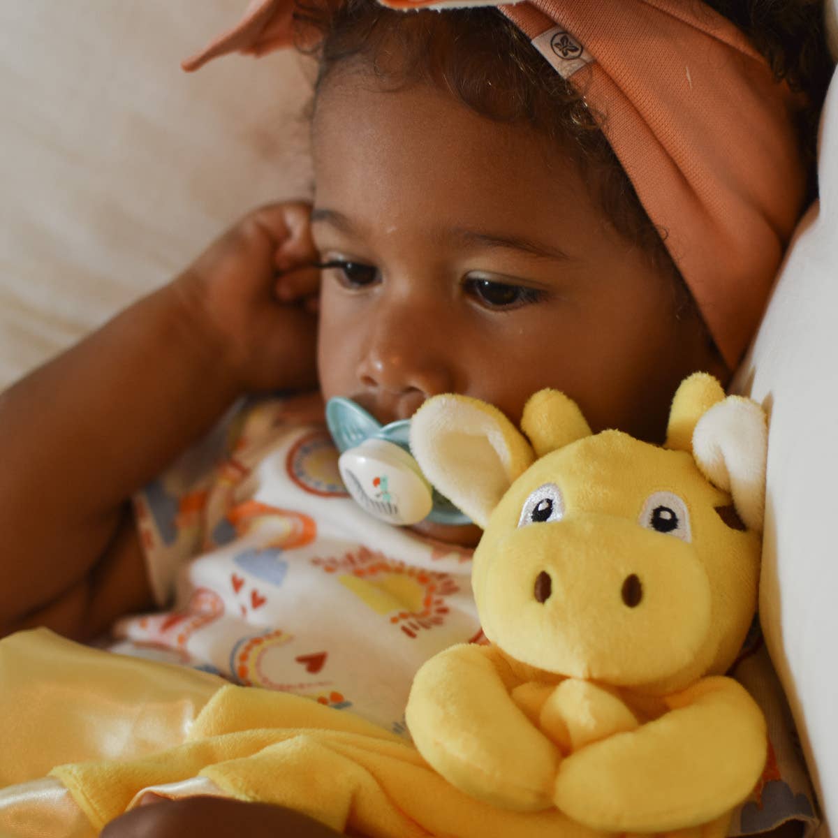 Giraffe Lovey security blanket for travel and bedtime
