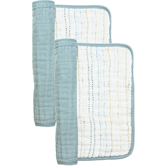 Cloud Muslin™ Burp Cloth 2 Pack - Conrad/Steel