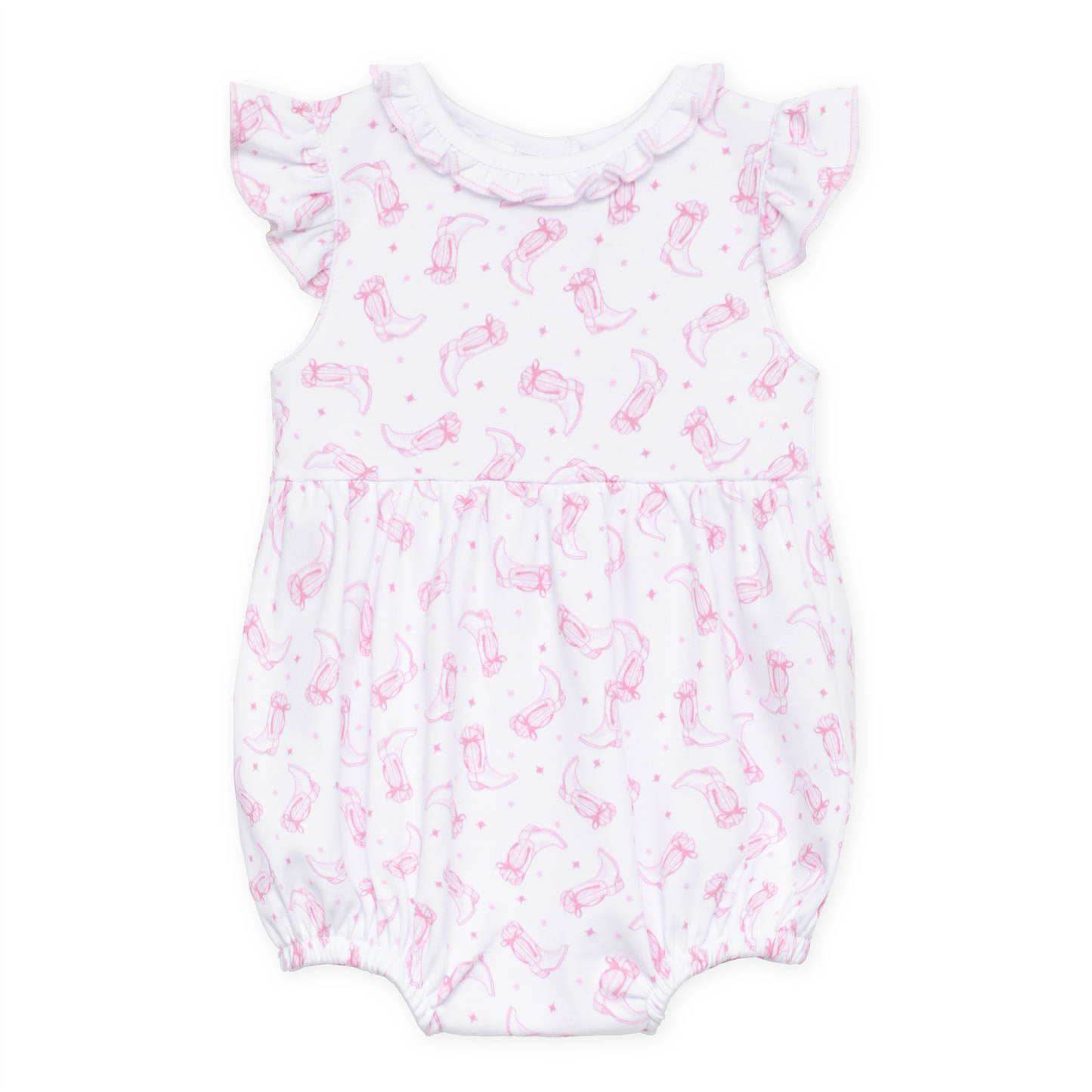 Darling Cowboy Boots Print Bubble - Pink