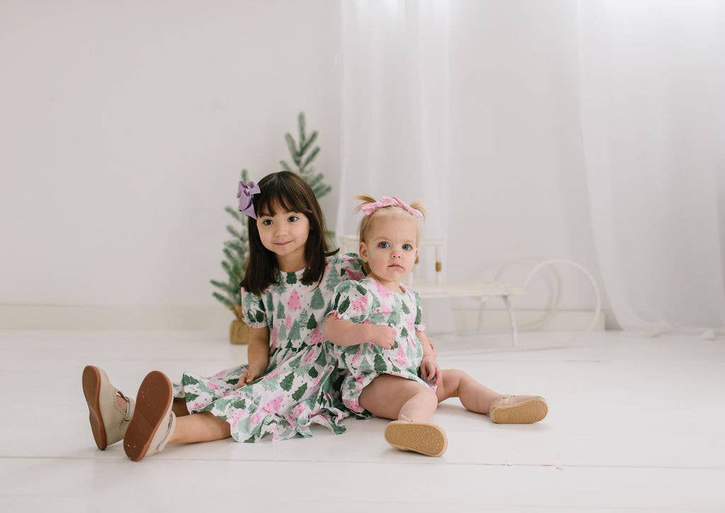 Aura Poplin Dress in Christmas Tree | Girls Dress
