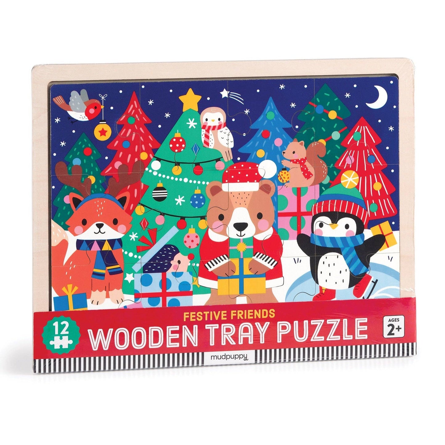 Festive Friends 12 Piece Wooden Tray Puzzle