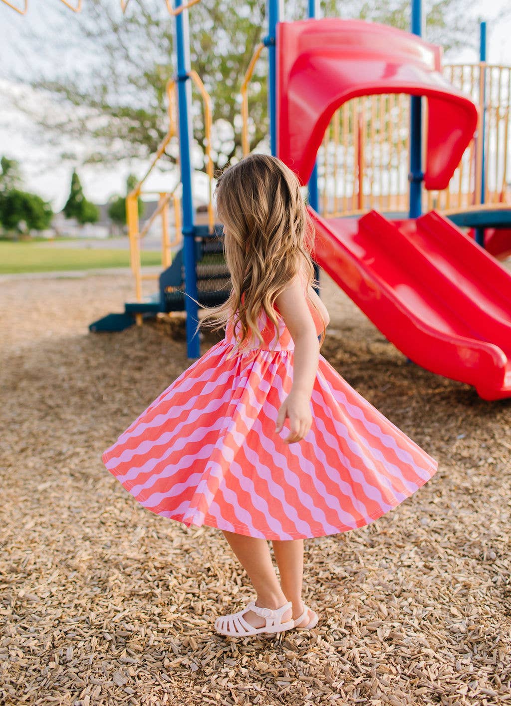 Tank Dress in Crinkle | girls Pocket Twirl Dress