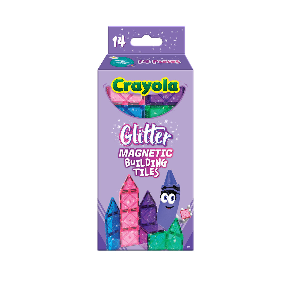 Crayola Glitter Magnetic Tiles 14-Piece Expansion Pack