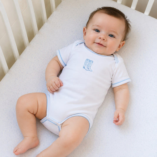 Darling Cowboy Boots Bodysuit Blue