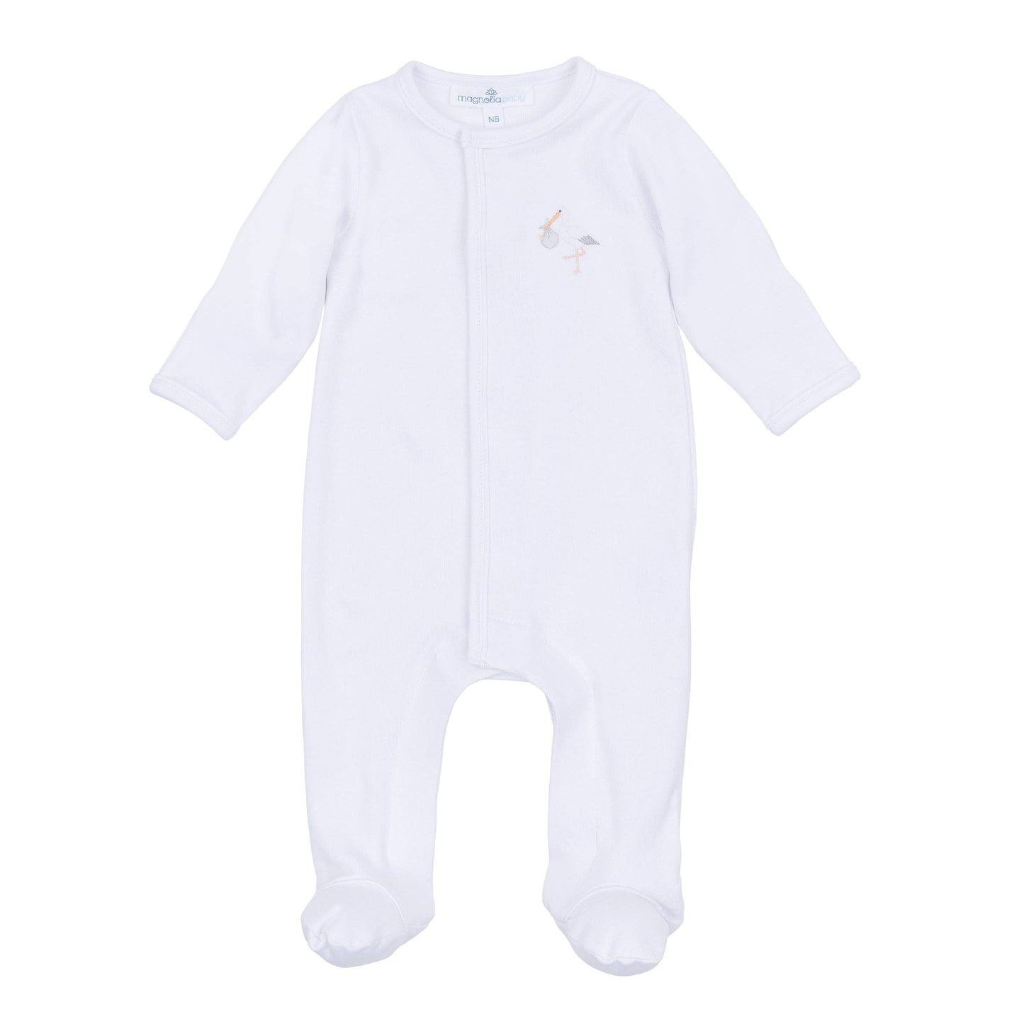 Vintage Stork Footie - White