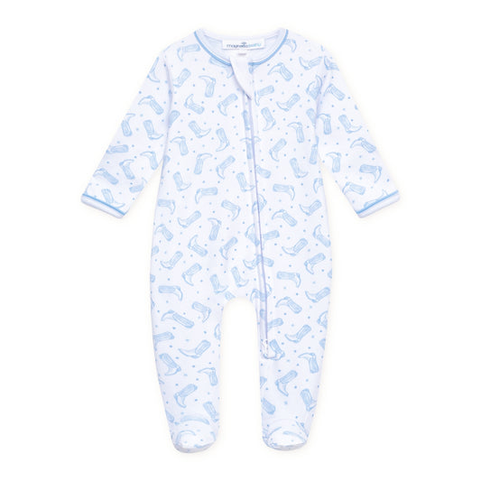 Darling Cowboys Zip Footie Blue