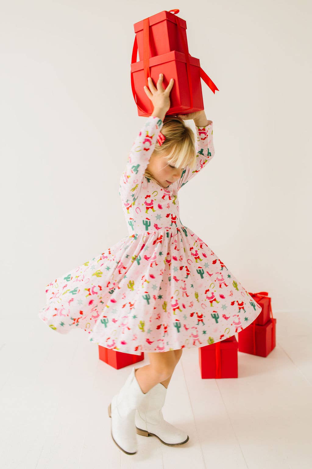 Gwendolyn Dress in Cowboy Santa