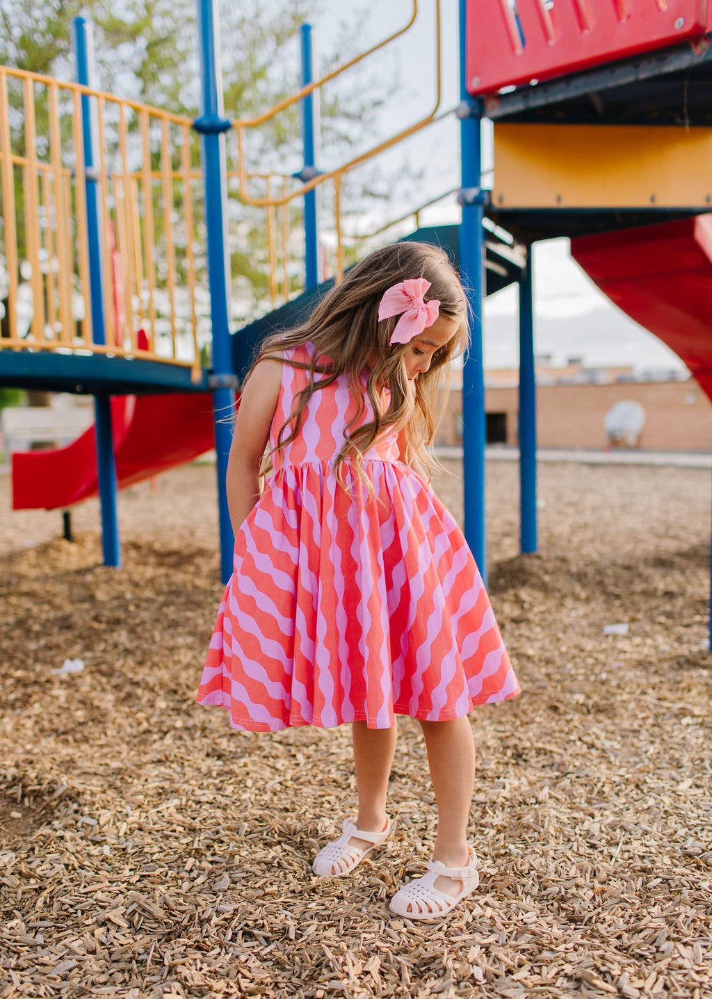 Tank Dress in Crinkle | girls Pocket Twirl Dress