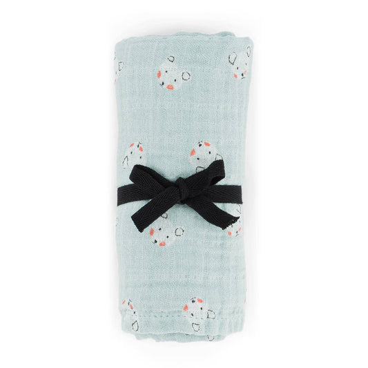 BIANCA SWADDLE TEDDY  BLUSH BLUE