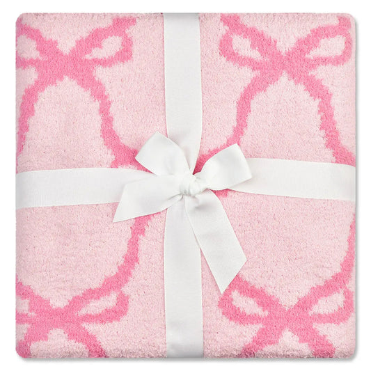 iscream Sweet Trellis Bow Cozy Knit Blanket