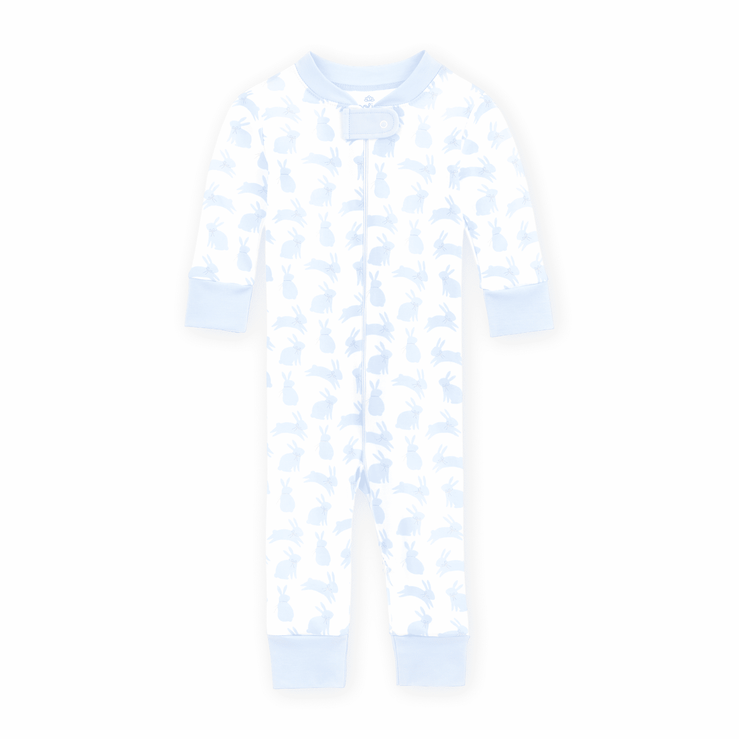 Leaping Bunnies Zip Pajamas Blue