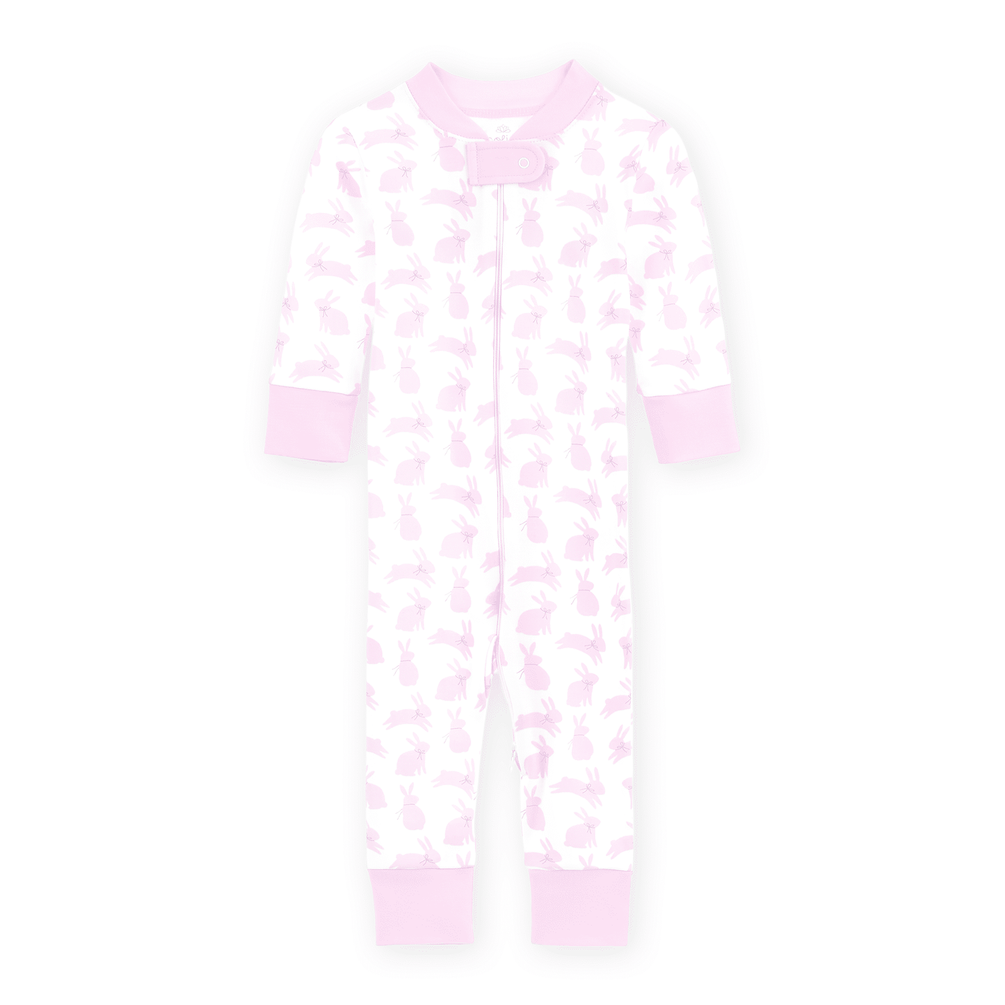 Leaping Bunnies Zip Pajamas Pink