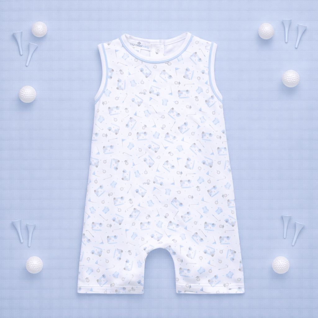 Little Golfer Short Playsuit-Blue