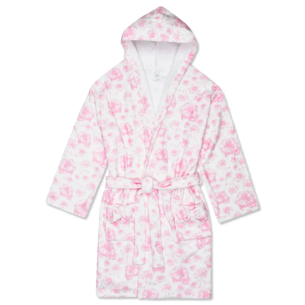 Pretty Pink Toile Hooded Plush Robe by iscream