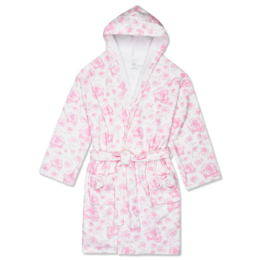 Pretty Pink Toile Hooded Plush Robe by iscream